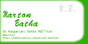 marton batha business card